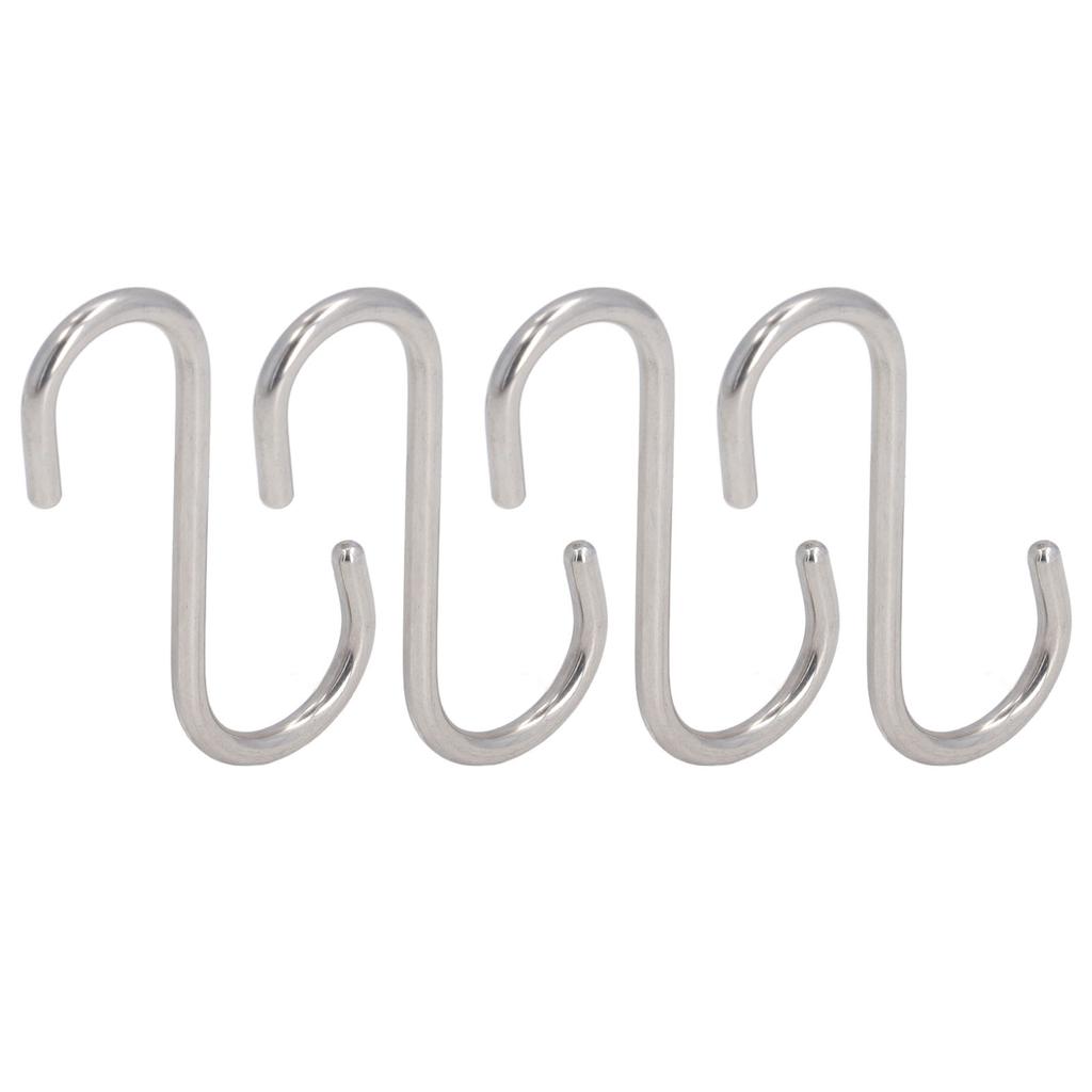 8PCS S Hook Rustproof Stainless Steel S Hooks Heavy Duty Simple Style Overstriking Portable S Kitchen Hook for Bathroom