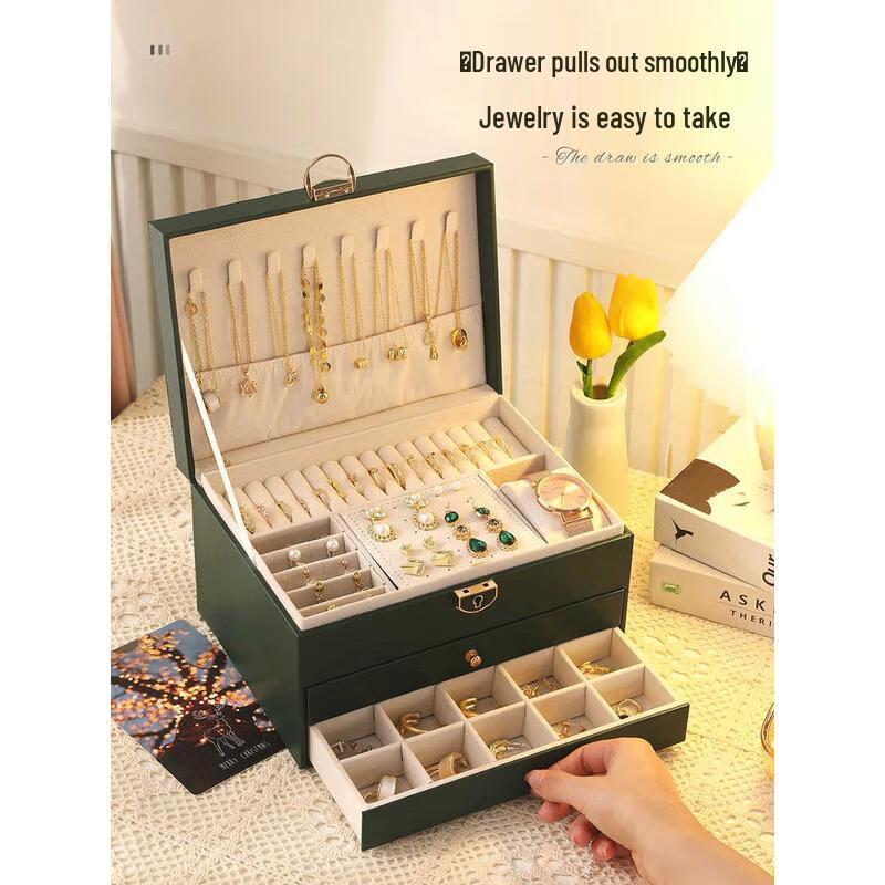 HANDUNYOU Light Luxury Large Capacity Jewelry Box