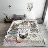Watercolor cat costume pattern Flannel printed blanket suitable for all seasons suitable for living room office sofa and travel