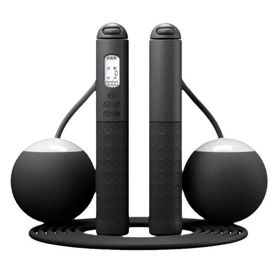 

Скакалка с шариками-счетчиками ЖК-дисплей Нескользящая ручка Не спутывается Студенты Дети Мужчины Женщины чёрный