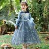 Frozen Children's Velvet Elsa Dress Girls Skirt Autumn and Winter 2021 New Elsa Dress Elsa