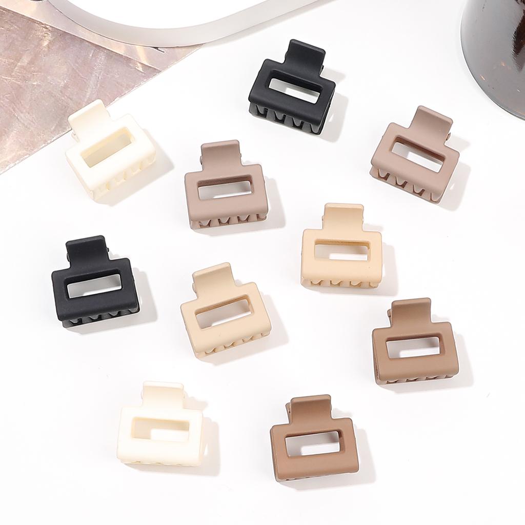 10 ks Malé obdélníkové sponky do vlasů smíšených barev, Módní sponky do vlasů pro ženy a dívky na tenké, husté a kudrnaté vlasy.