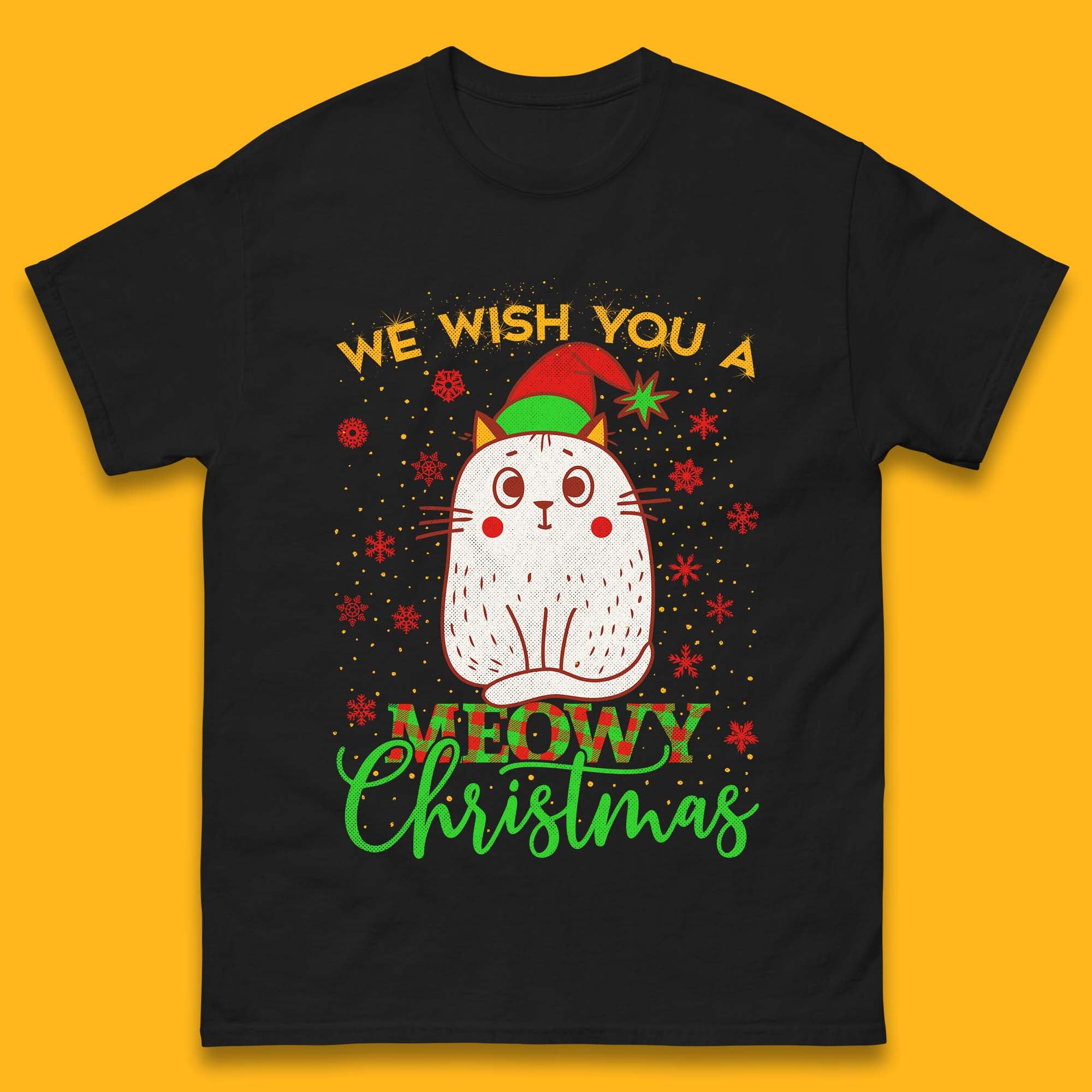 Meowy Christmas Mens T-Shirt Womens Tops Tees 3XL