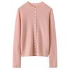 Women's 100% Cashmere Cardigan - Autumn/Winter Rolled Edge, Round Neck Buttoned Knit Sweater Coat