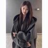 Women's American Style Fleece-Lined Hoodie - Silver Fox Zipper Jacket for Autumn/Winter