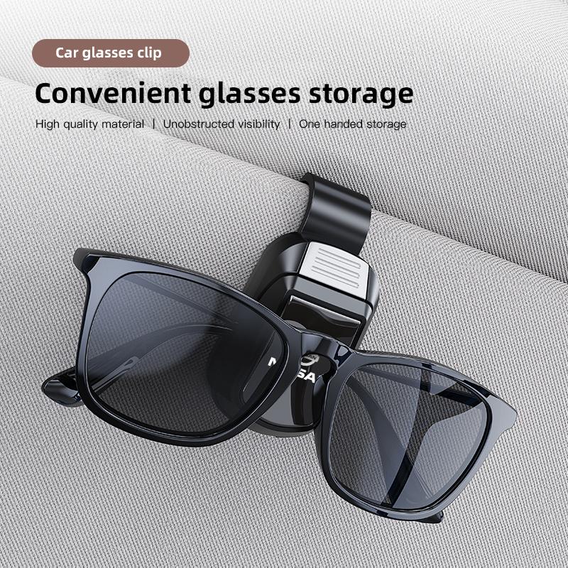 Clip Porte-Lunettes de Soleil pour Pare-Soleil de Voiture Rangement pour Lunettes Pince pour Nissan Juke Leaf Qashqai Patrol Pathfinder X-Trail Nismo Murano Versa
