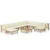 Day and Night - Day and Night Garden Furniture Set 11 Pieces Bamboo and Cream White Cushions