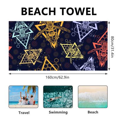 Serviette de plage en velours double face * grande taille serviette de sport à séchage rapide