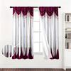 2 Pezzi di Tende Patchwork Stile Europeo Luce Lusso Bordo e Bianco, Design con Tasca per Asta, Tende Semitrasparenti in Poliestere