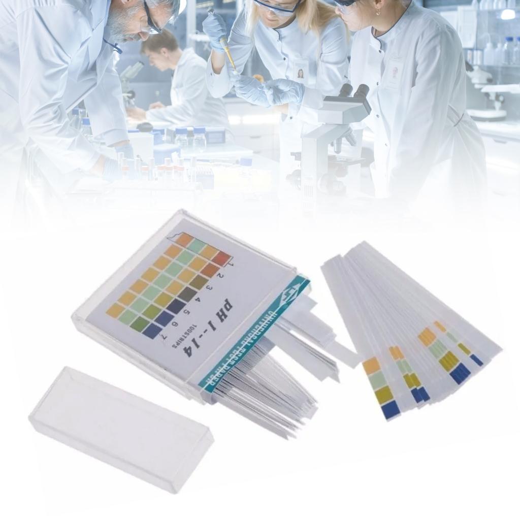 100Pcs PH Test Strips 0‑14 Testing Paper with Colour Atla Contrast for Liquid School Experiment