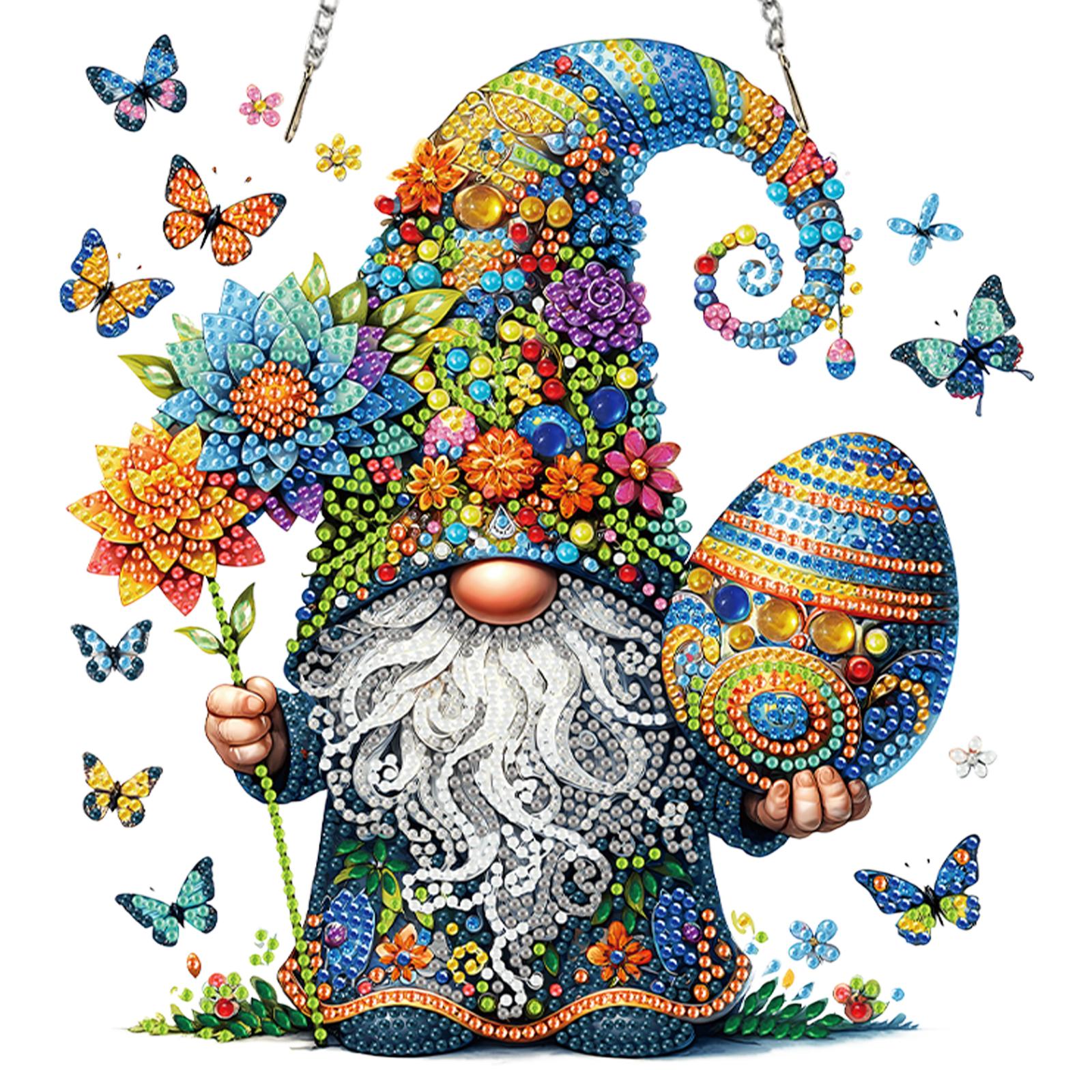 

Easter 2D/Flat DIY Special Shape Hanging Diamond Art Kits Rhinestone Diamond Art Window Pendants Wall Decor for Home & Windows