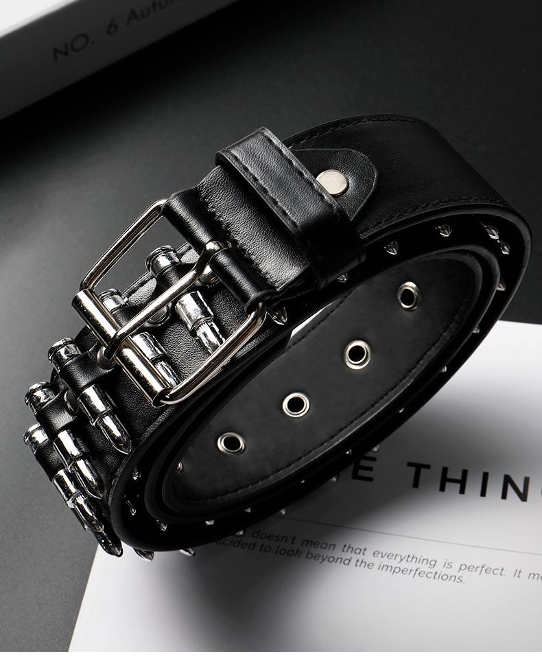 NS Punk Y2K Nietenkugel Ledergürtel für Herren & Damen - Stilvolles, Vielseitiges Amerikanisches Denim-Accessoire