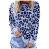 Women's Fashion Leopard Print Round Neck Long Sleeve Loose Sweater Top