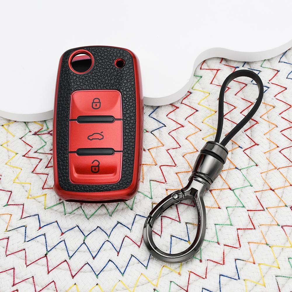 Tpu Leather Car Key Case Cover For Vw Volkswagen Golf 4 5 6 Mk6 Polo Tiguan Passat B5 B6 B7 Jetta Lavida For Skoda Octavia