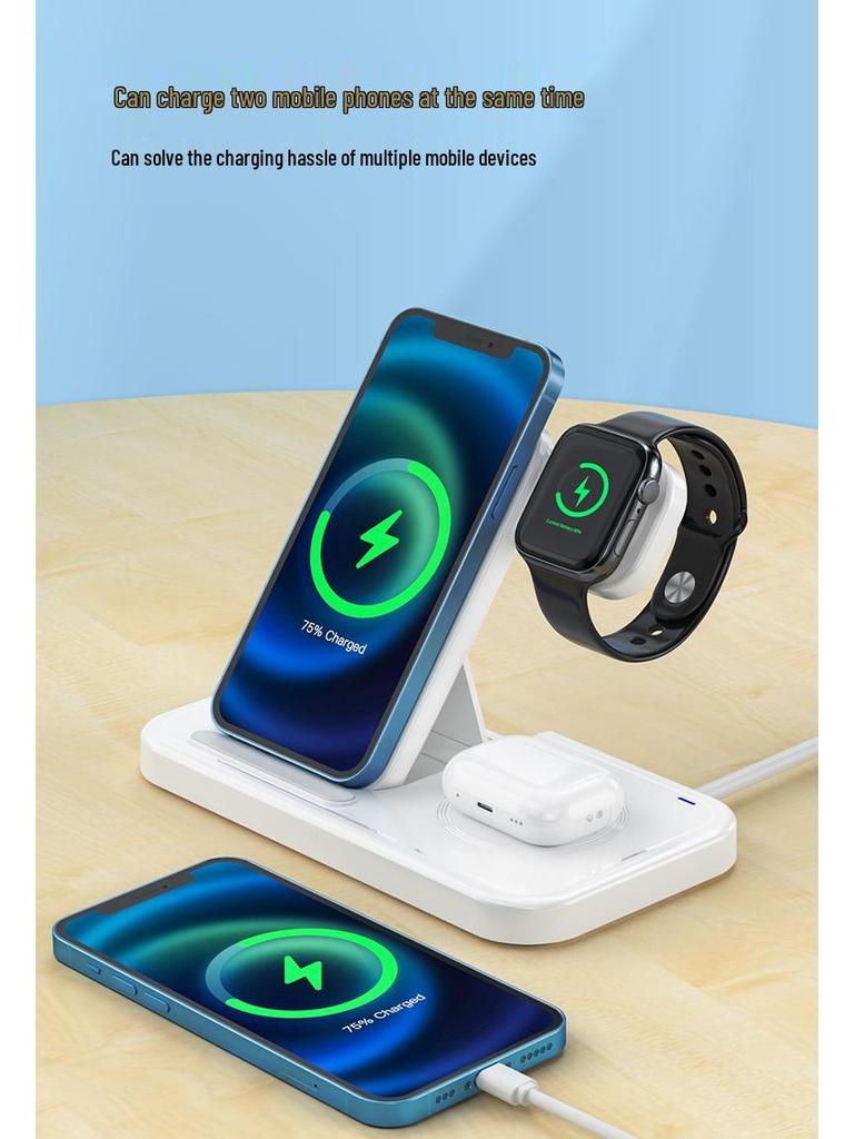4-in-1 Foldable Wireless Charging Stand for iPhone, AirPods, and Apple Watch