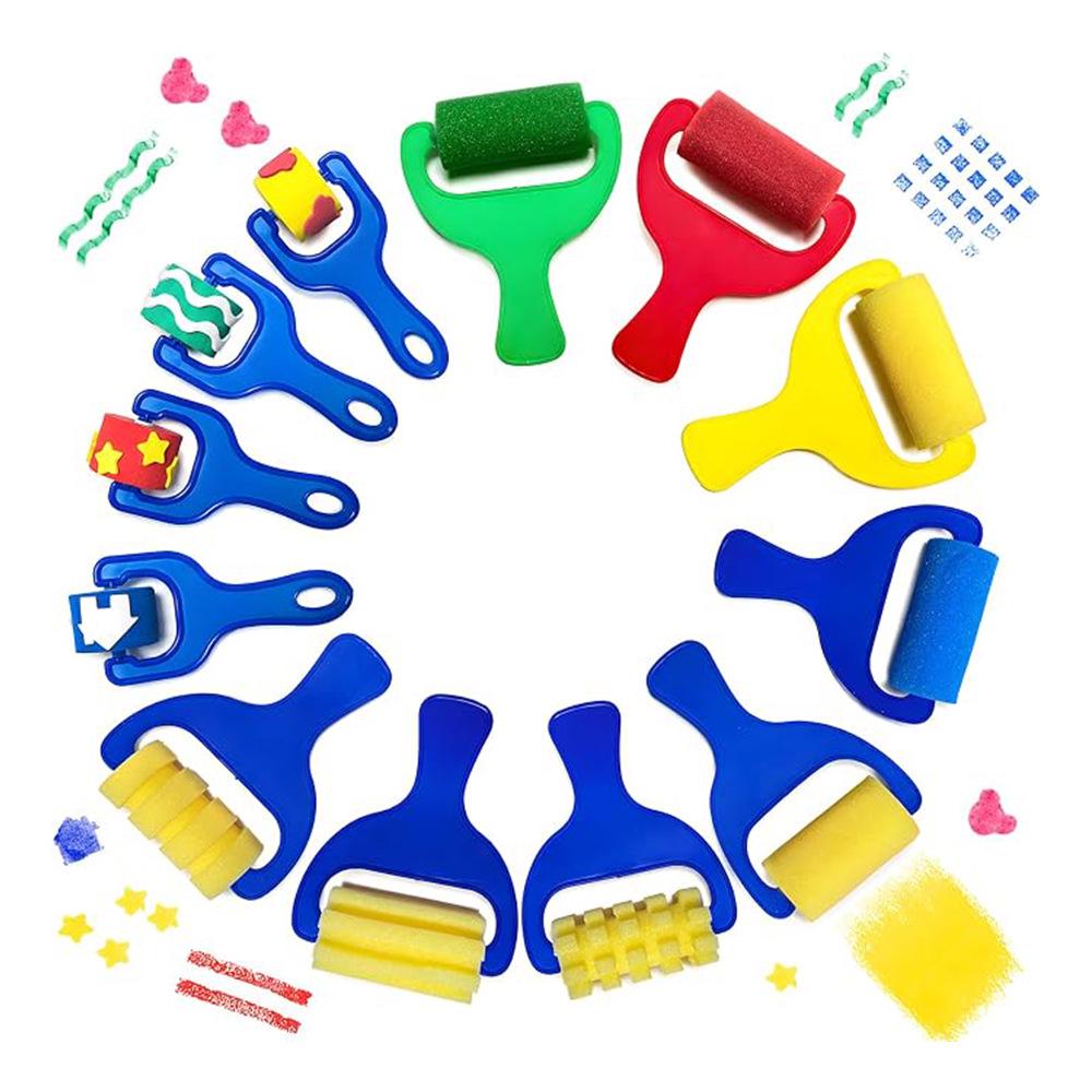 30-Piece Round Sponge Brush Set for Kids’ Art & Crafts