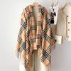 Classic British Style Fringed Shawl Scarf Women Warm Plaid Wrap Lightweight Wool Blend Winter Accessory