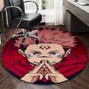 1ks Jujutsu Kaisen Satoru Gojo Anime Design Kulatý Koberec - Podložka pod Kancelářskou Židli, Protiskluzový Kobereček pro Domácí Dekoraci