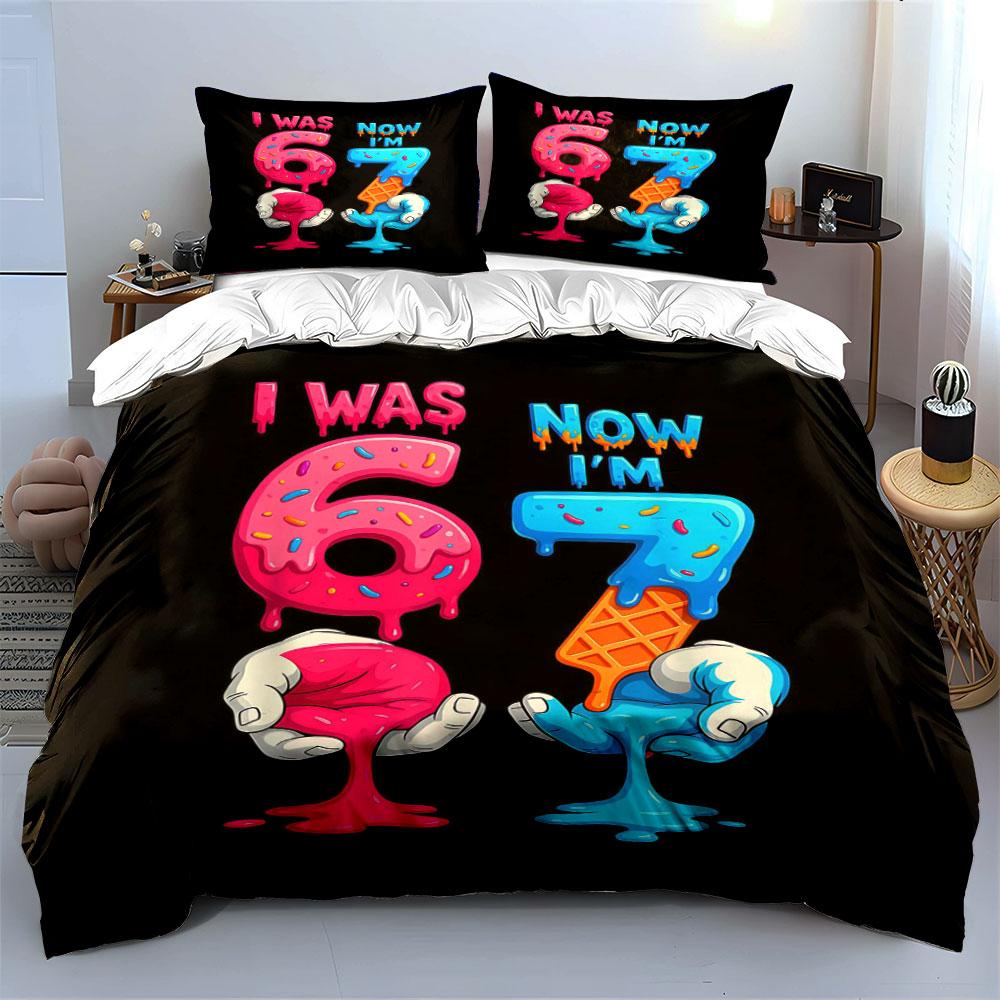 "I Was 6 Now I'm 7 Bedding Set" Bedding Duvet Cover Set Duvet Cover Pillowcases (1 * Duvet Cover 2 * Pillowcases, Without Duvet Insert)