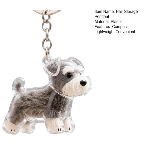 Hundehaarsammler Schlüsselanhänger Anhänger Gedenkaufbewahrungsbox Welpenhaar Aufbewahrungsanhänger Souvenir Transparente Flasche für Tierfell