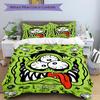 3Pcs Alien Monster Bedding Set Soft Fabric Duvet Cover Pillowcases Home Christmas Xmas Halloween Gift 1 Duvet Cover 2 Pillowcase L1217