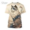 Fashionable Personalized Harajuku Style Unisex Short-sleeved Top New Animal Cat 3D Printed T-shirt