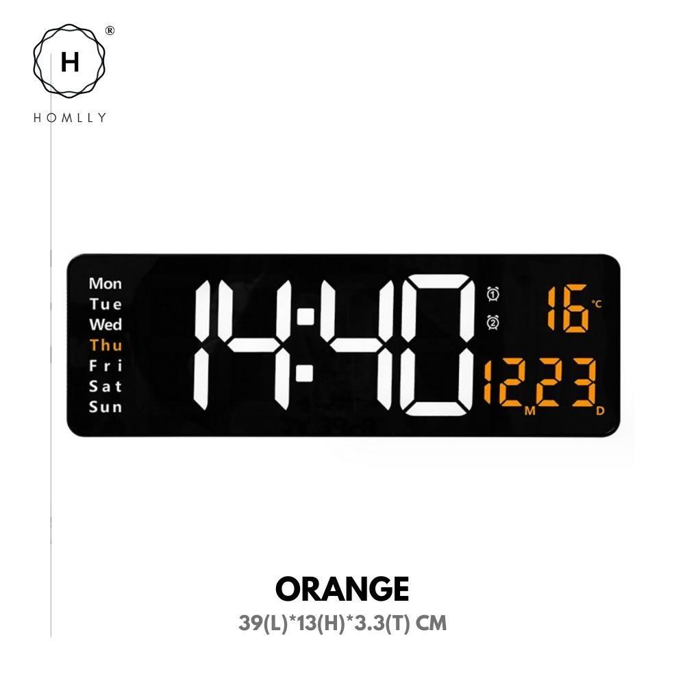 Homlly Large LED Digital Alarm Wall Clock with Timer Temperature Date Remote Controller (39 x 13cm)