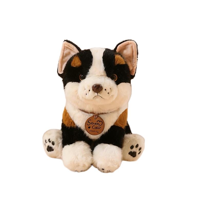 26/32cm Peluche Corgi Carino Giocattolo di Peluche Giallo Nero Seduto Sdraiato Animale Cartone Animato Bambola Peluche Morbido Compagno Regalo Rassicurante