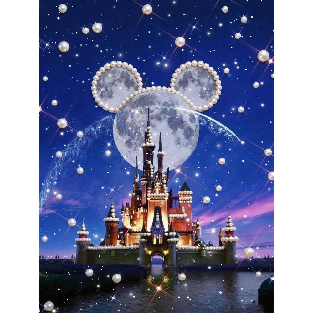 Disney Mickey and Minnie Castle DIY Painting Set Gift Home Decoration Artificial Gemstone Painting Picture Art