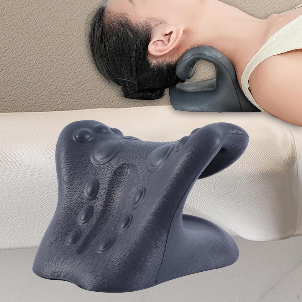Neck and Shoulder Relaxer Sturdy Equipment Cervical Traction Stretcher Black