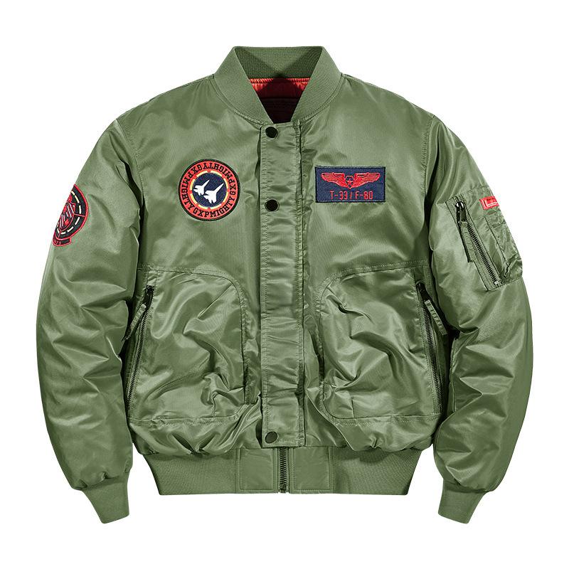 

Куртка-авиатор, Куртка-бейсболка, Мужская рабочая куртка, Воротник-стойка, Свободная куртка M армия зеленый