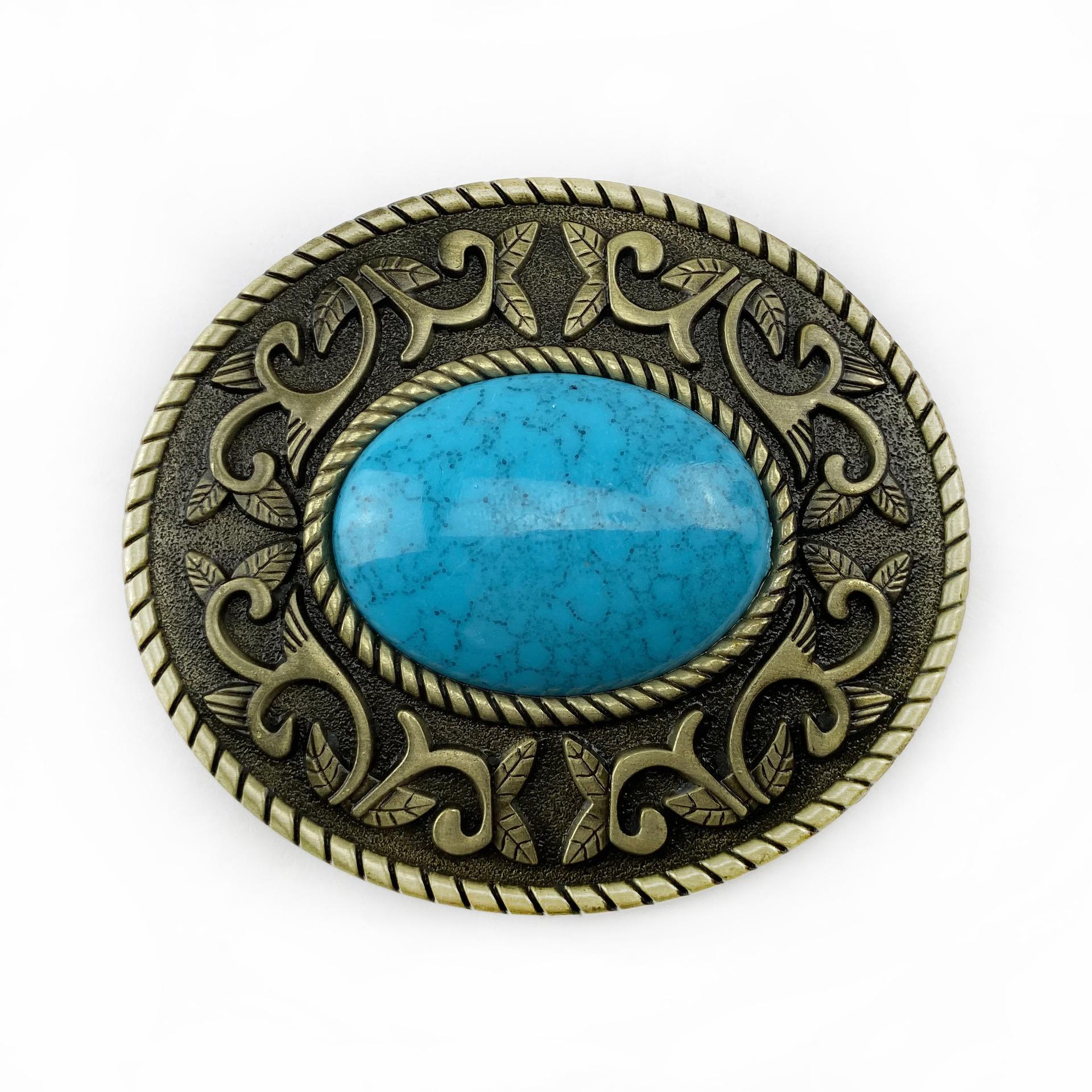 Higanbana Retro Men s Turquoise Belt Buckle Waistband - Ancient Costume Accessory