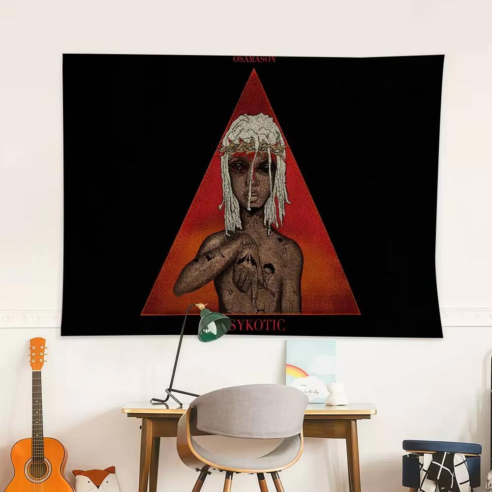 

Рэпер OOsamaSon Психотик Уличная Пикник-Вечеринка Домашний Кемпинг Флаг Декор Искусство Подвесной Баннер для Дома И Сада 74x94cm(29x37in)