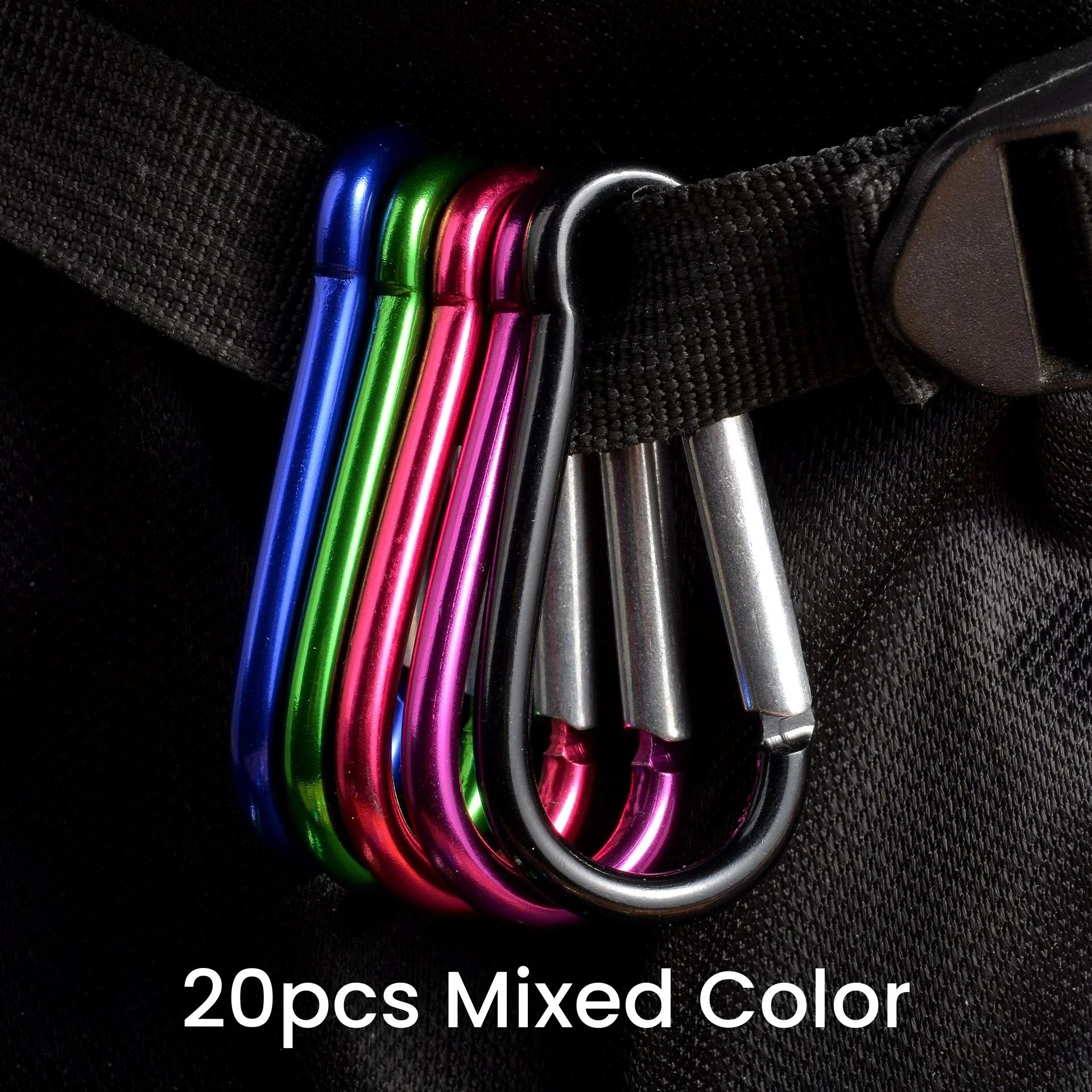 

20X карабинов пружинная застежка крюк алюминиевый сплав D карабин пружинный зажим крючки брелок карабин ключ инструменты для кемпинга