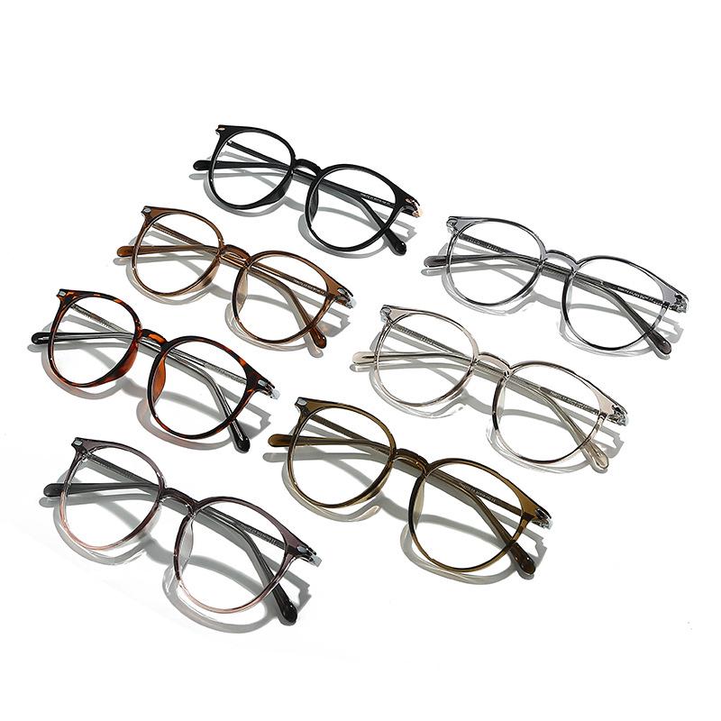 Korean Style TR90 Round Anti-Blue Light Glasses - Lightweight Retro Frame, Prescription-Compatible