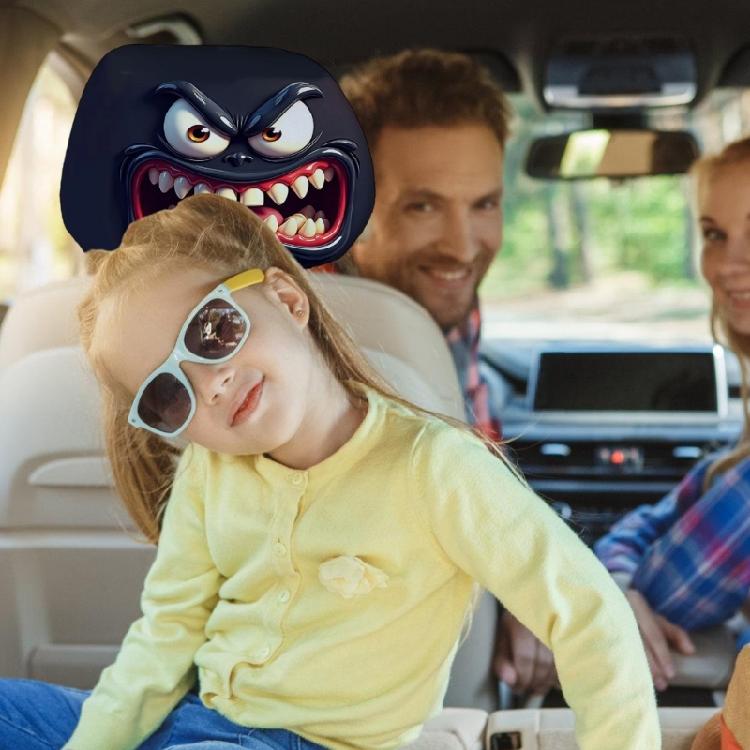 Coprisedili Poggiatesta per Auto Disegnati con Audaci Faccine di Halloween Copri Poggiatesta, Tessuto Elastico Cuscino Umoristico