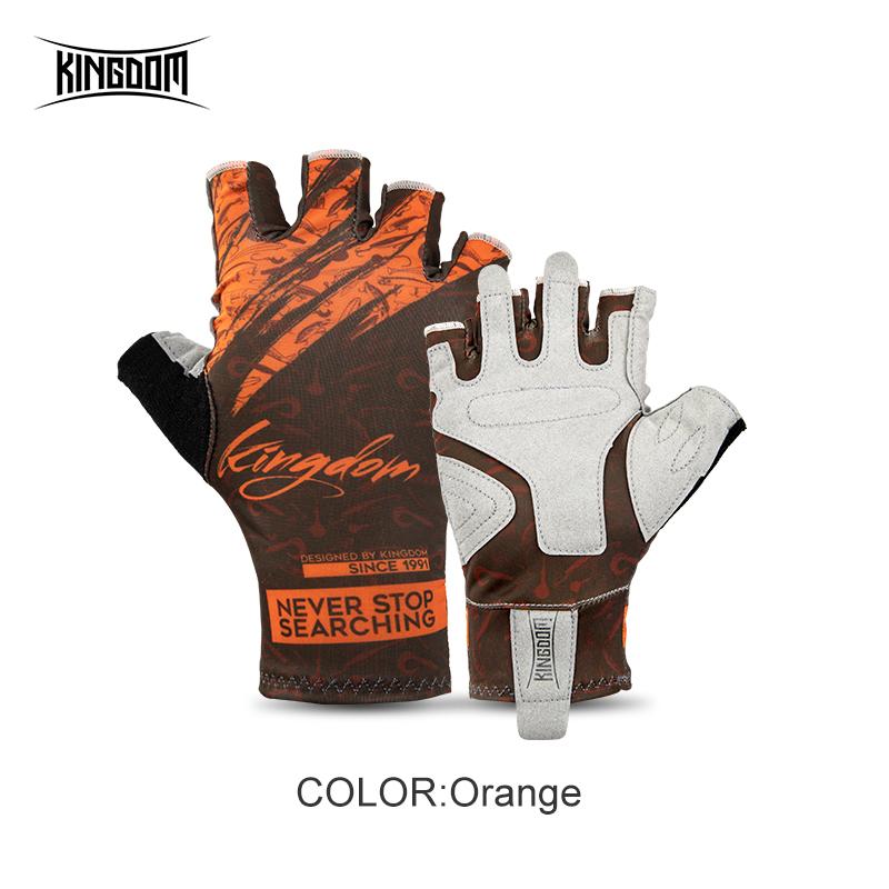 Kingdom Outdoor Sports Anti-slip Fishing Gloves Ice Lycra Fabric Breathable Cycling Bike Bicycle Camping Hiking Fingerless Glove
