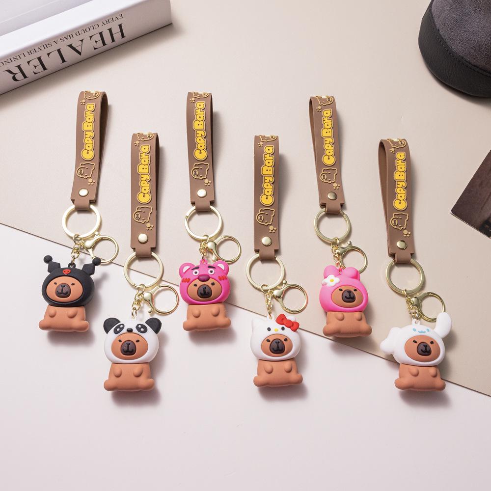 Cartoon Cute Capybara 3D Figure Keychain and Backpack/Car Pendant Gift