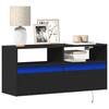 Wall Mounted TV Cabinet with LED Lighting Black 100 X 31 X 45 Cm