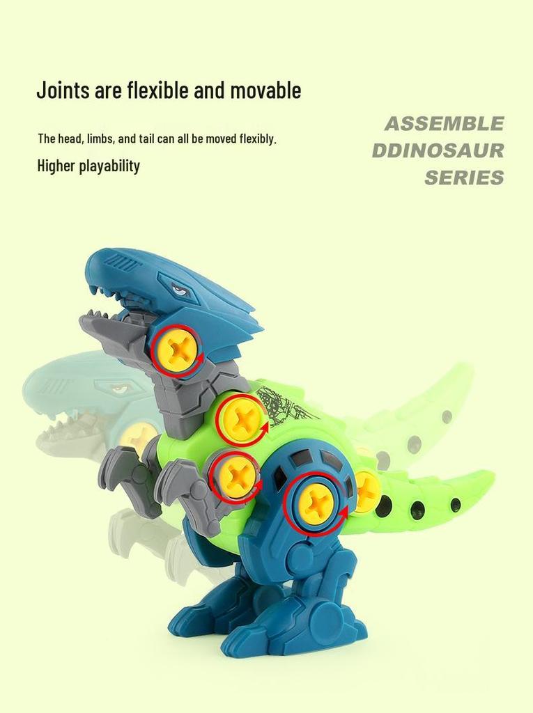 Boy's Dinosaur Building Set with Electric Drill and Nuts