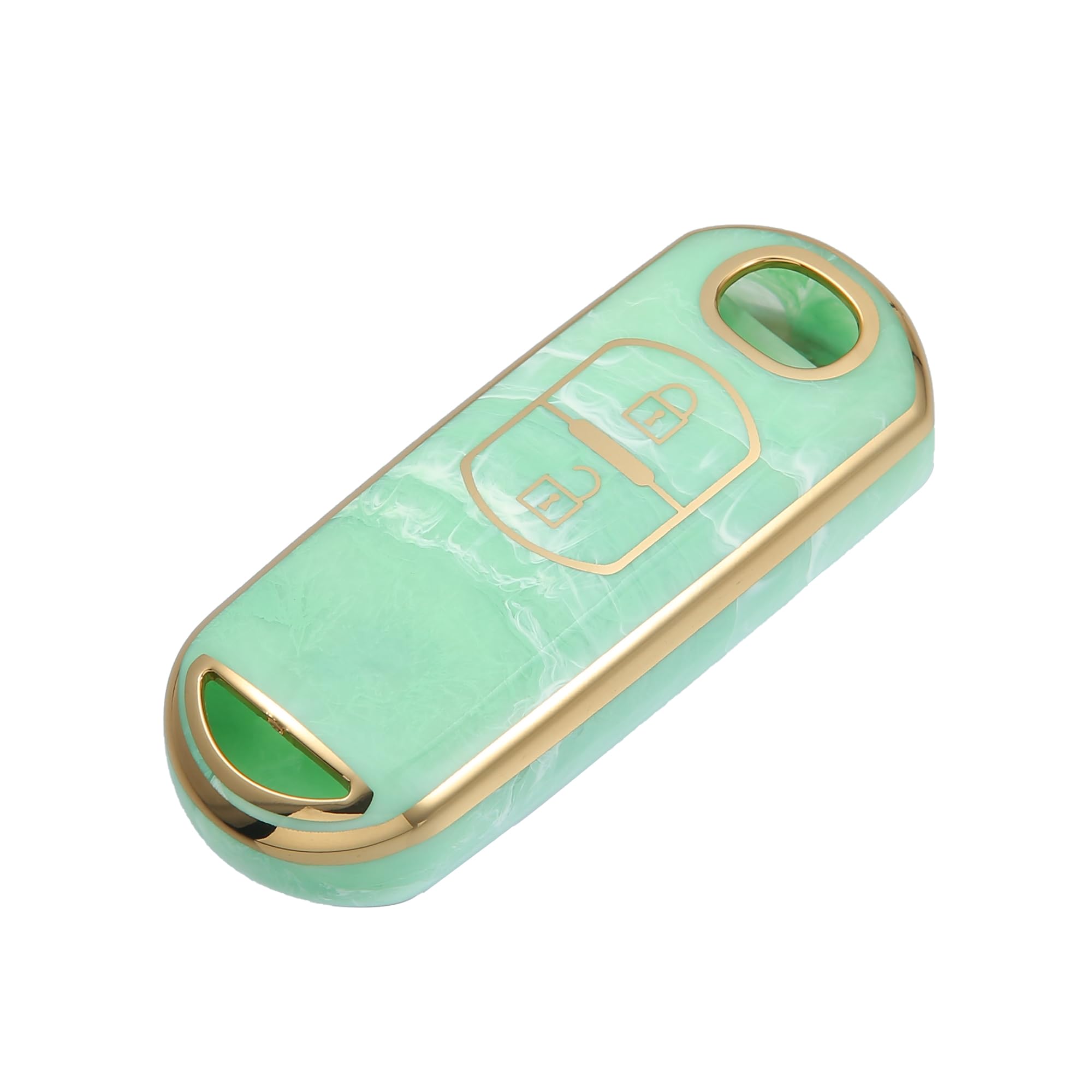 

Чехол для ключа ABSOPRO для Mazda CX-3 CX-4, 2 кнопки, модный фарфоровый узор зелёный