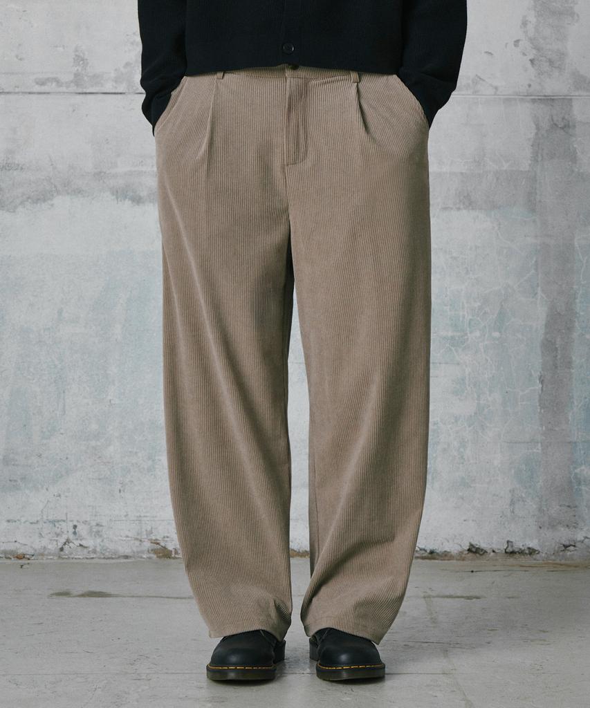 GLW Comfort Elastic Corduroy Pants Beige