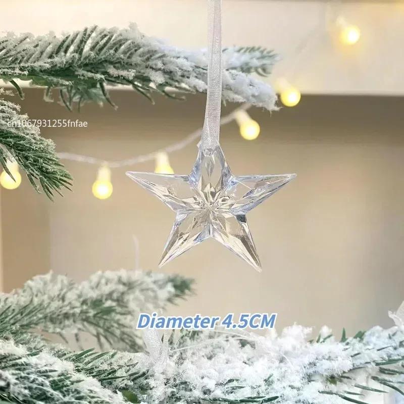 3pcs/set Christmas Decorations Christmas Transparent Plastic Snowflake Pendants Christmas Tree Home Decorations