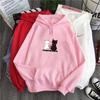 Winter Herbst Samt Warm Frauen Mit Kapuze Lose Katze Druck Casual Sweatshirt