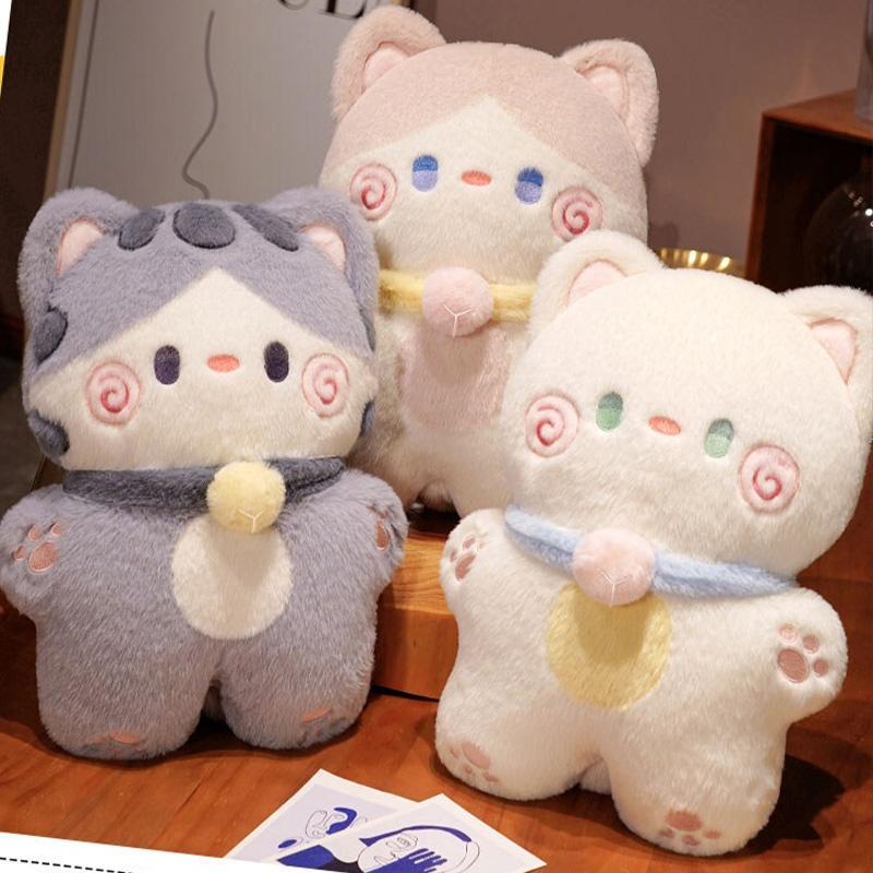 Adorable Standing Plush Cat Toy With Pp Cotton Filling Perfect For Decor And Cuddles
