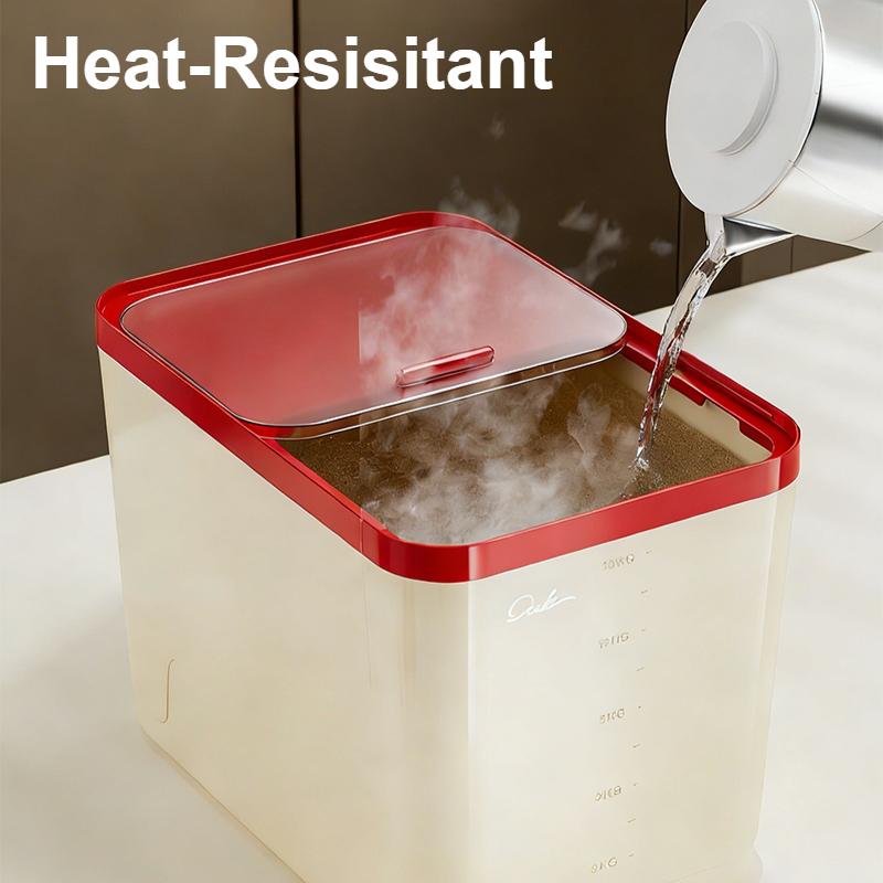 Food Grade Sealed Slide-Out Rice Container Safe Moisture Proof Grain Flour Pet Food Storage Bin for Home Kitchen Organization