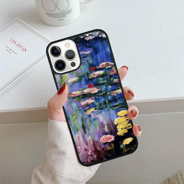 

Monet Garden Lotus Phone Case For iPhone 17 Air 14 15 16 13 12 Cover For Apple 14 15 16 Pro Max Plus Coque iPhone 14pro max