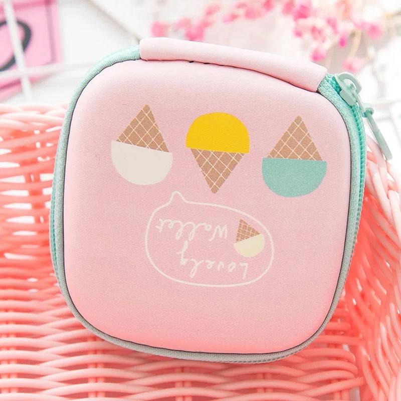 Cute Data Cable Headphone Storage Box Soft Headset Earbuds Storage Bag Cute Coin Purse Home Gift Travel Must-have Organizer