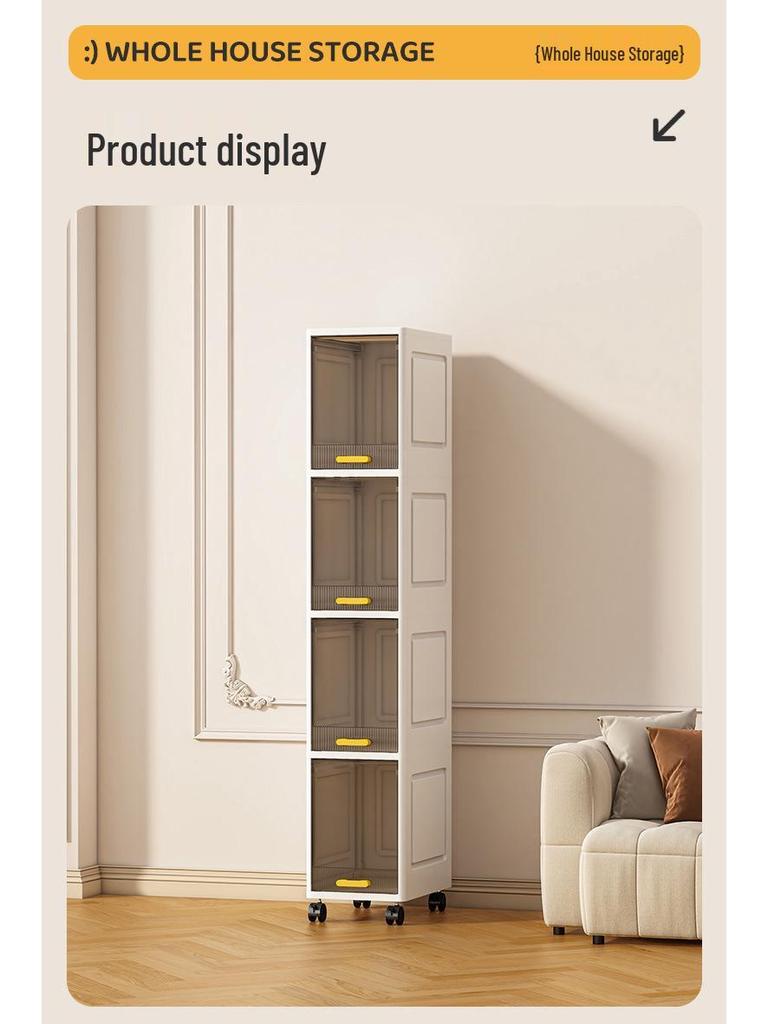 Ultra-Narrow Storage Shelf: Multi-Layer Kitchen, Bathroom Side & Toilet Organizer Cabinet