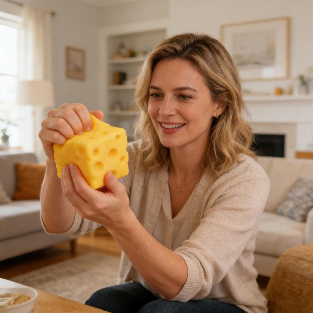 10CM/12CM Big Squeeze Cheese Toy Slow Rising Food Squeeze Sensory Stress Reliever Cheese Block Decompress Toy for Kids Adults